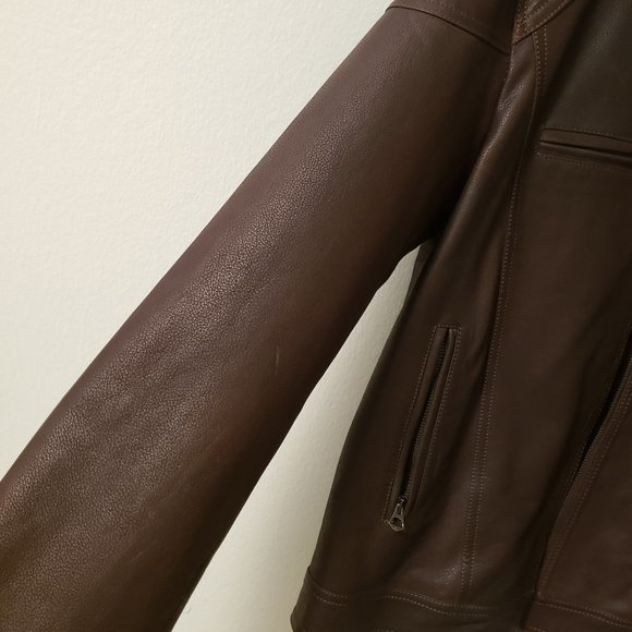 OLD FLORENCE LEATHER FACTORY Jacket in Brown - Handmade in Italy, Men's Size M - Picture 8 of 8